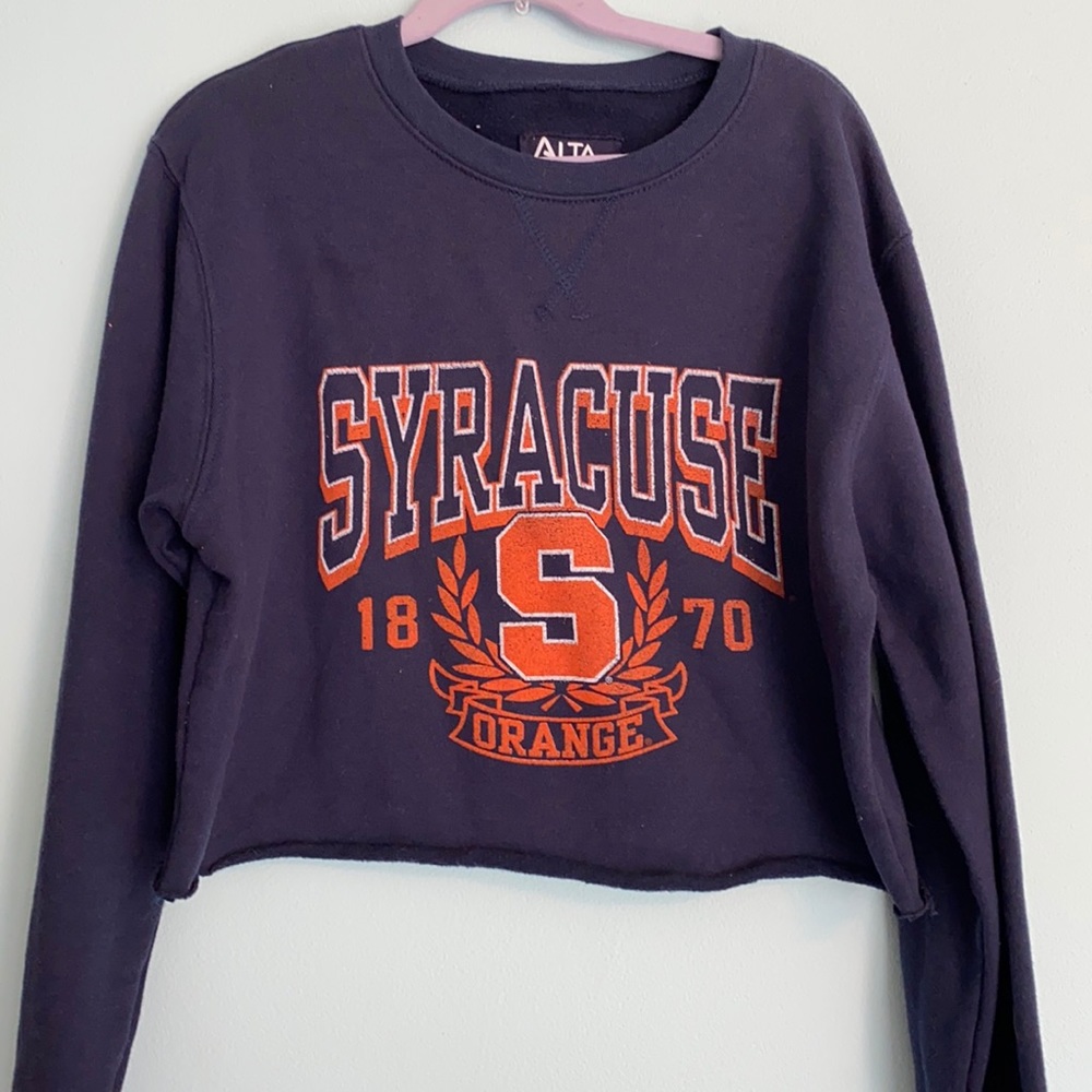 syracuse university cropped crewneck